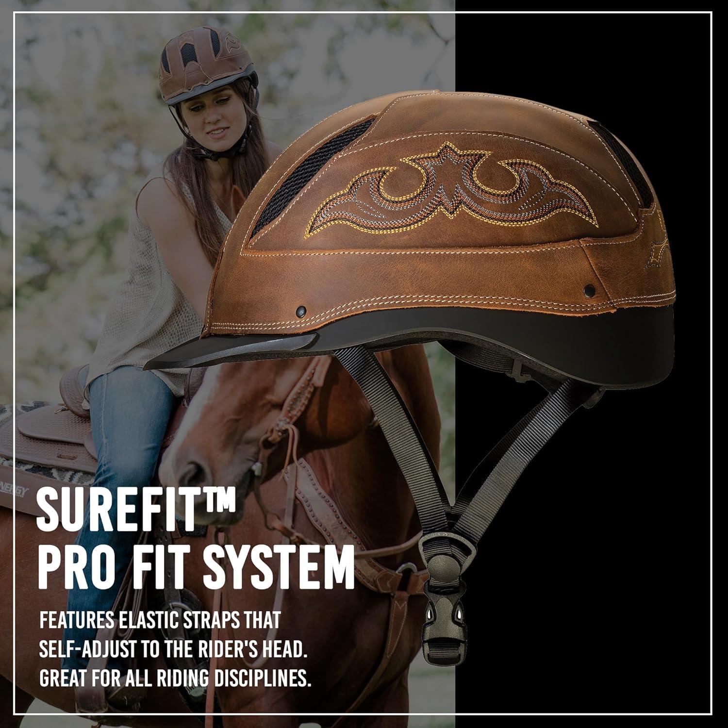 imageTroxel Cheyenne Rugged Horse Riding Helmet LowProfile SelfAdjustable Design Safety Horseback Riding GearBrown