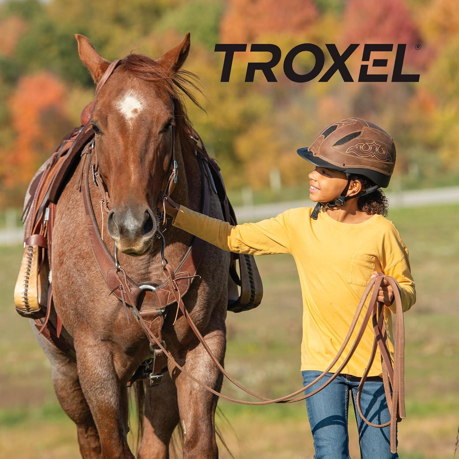 imageTroxel Cheyenne Rugged Horse Riding Helmet LowProfile SelfAdjustable Design Safety Horseback Riding GearBrown