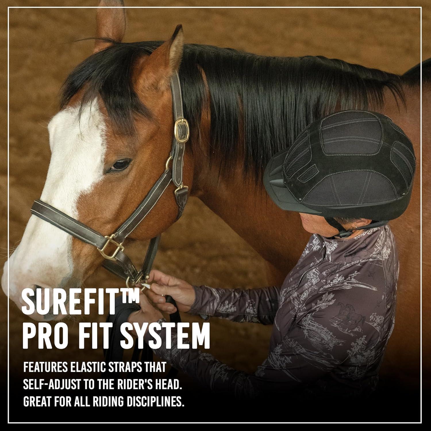 imageTroxel Sierra Rugged Horse Riding Helmet LowProfile SelfAdjustable Design Safety Horseback Riding GearBlack