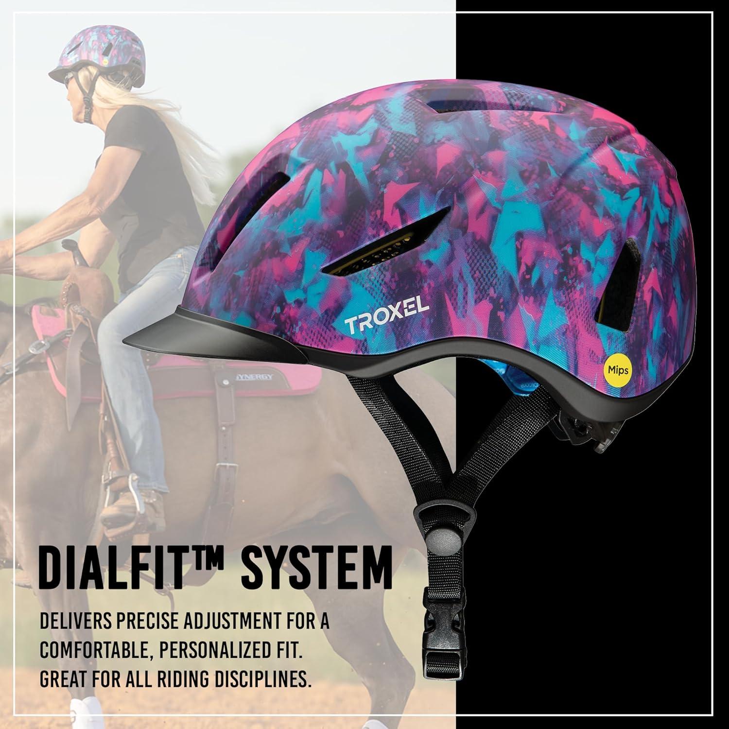 imageTroxel Terrain MIPS Cooling Horse Riding Helmet LowProfile MicroAdjustable Design Horseback Riding GearGalaxy