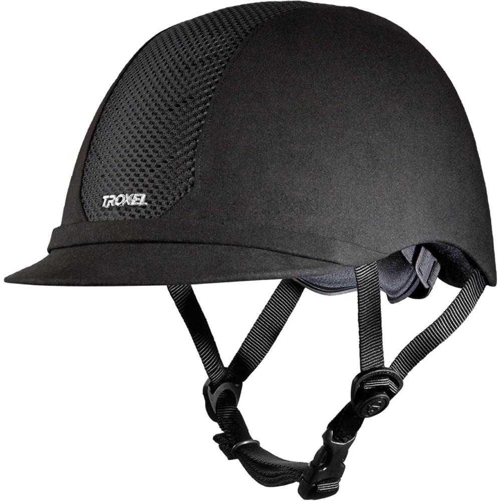 imageTroxel ES Sleek Horse Riding Helmet LowProfile SelfAdjustable Design Safety Horseback Riding GearBlack