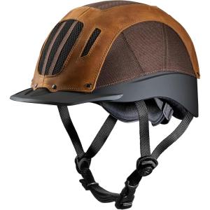 Troxel Sierra Rugged Horse Riding Helmet, Low-Profile, Self-Adjustable Design, Safety Horseback Riding Gear(Brown)